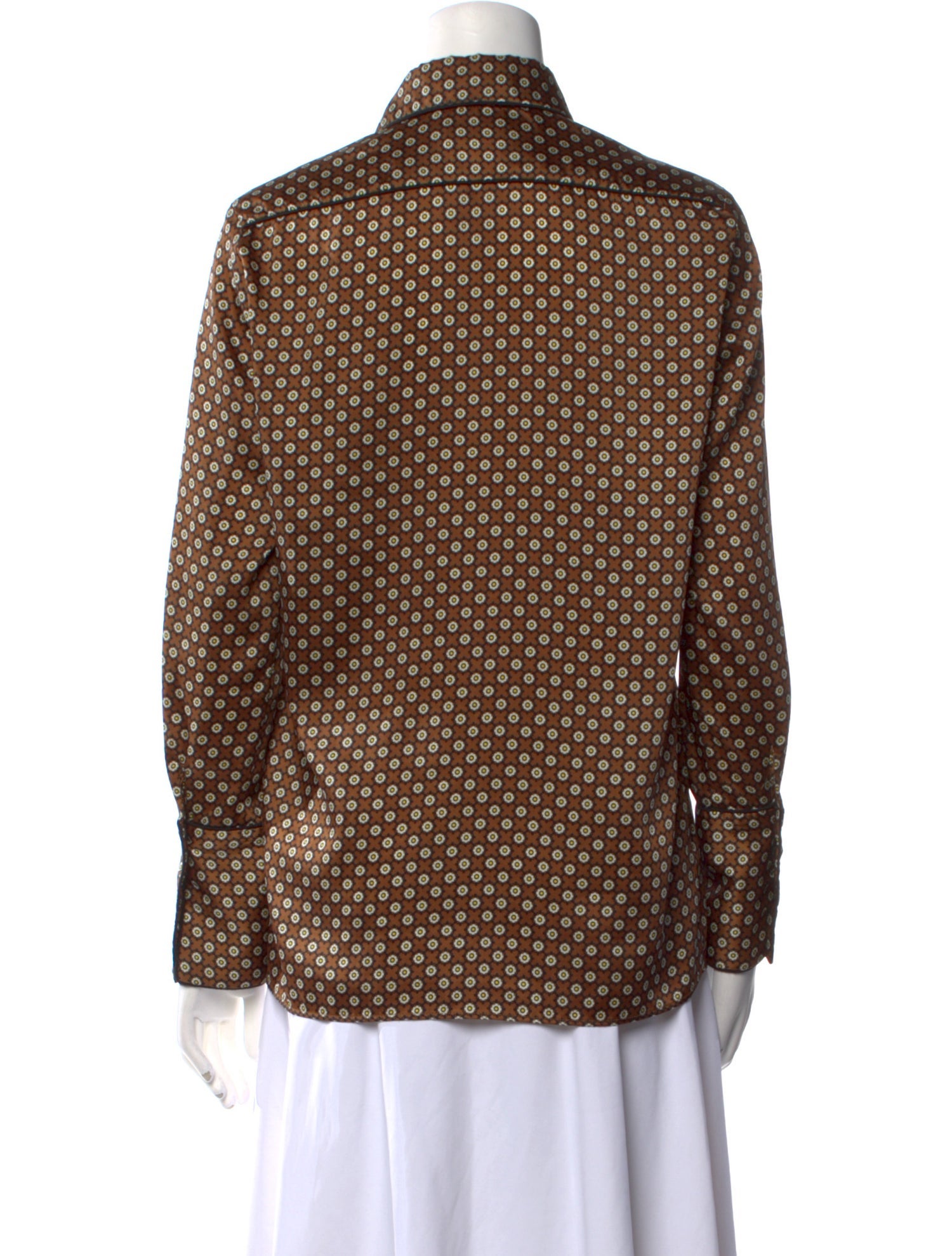 Sandro Printed Long Sleeve Button-Up Top